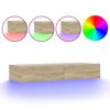 vidaXL TV-taso LED-valoilla Sonoma-tammi 90x35x15,5 cm