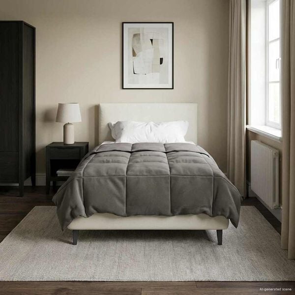 vidaXL Koko Vuoden Peitto Vaaleanharmaa 155 x 220 cm Mikrokuitu