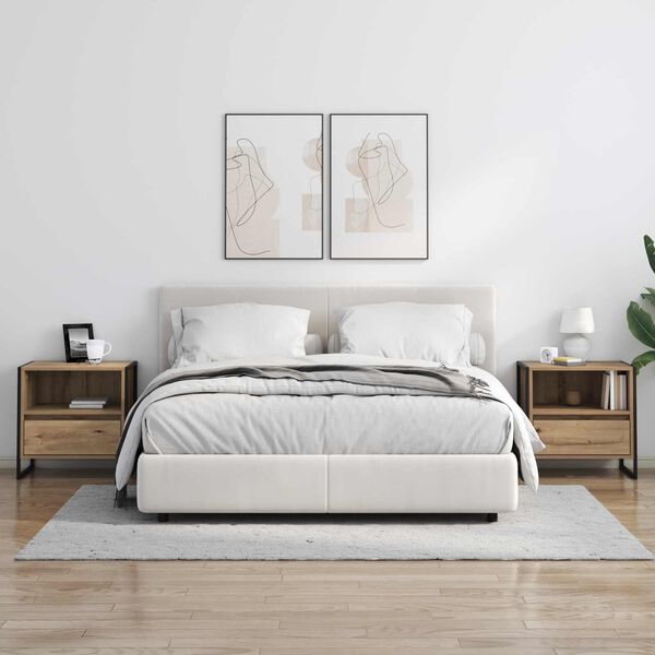 vidaXL Y&ouml;p&ouml;yt&auml; 2 pcs Taidekoivu 50 x 39,5 x 50 cm Tekninen puu