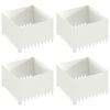 vidaXL Nurmireunus 4 kpl 60 x 60 x 35 cm Ter&auml;s valkoinen