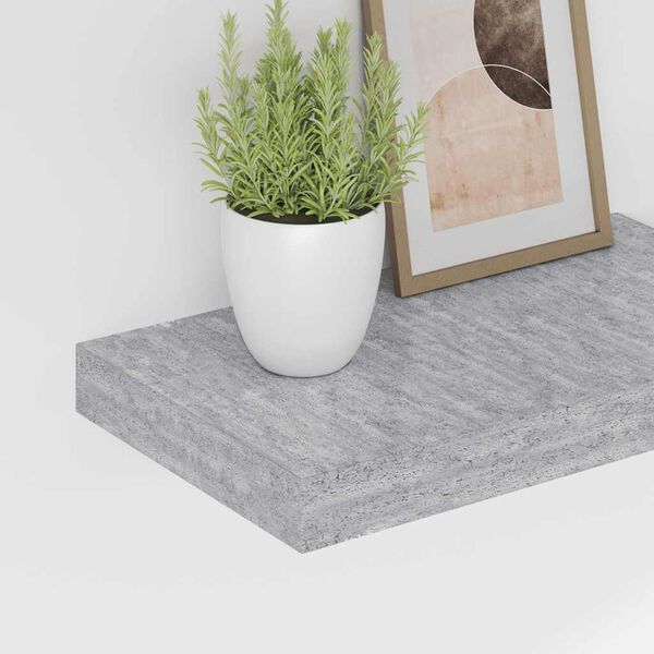 vidaXL Kelluvat sein&auml;hyllyt 2 kpl betoninharmaa 40x23x3,8 cm MDF