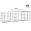 vidaXL Kaarevat kivikorit 2 kpl 200x30x60/80 cm galvanoitu rauta