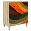 vidaXL Laukkaava BONN Retro aalto printti 66 x 36,5 x 75 cm Sonoma
