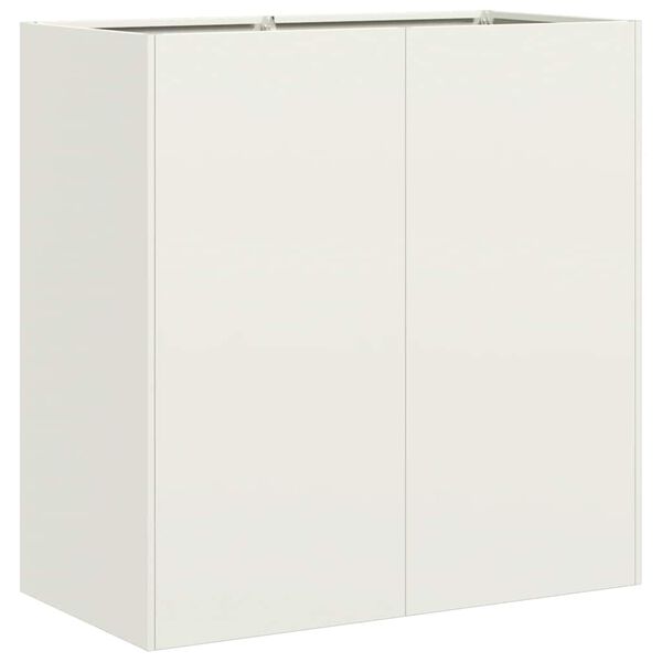 vidaXL Kukkalaatikko valkoinen 80x40x80 cm kylm&auml;valssattu ter&auml;s