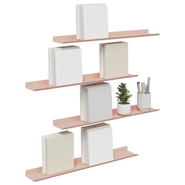 vidaXL Kelluva hylly 4 pcs Pinkki 60 x 9 x 2,5 cm Ter&auml;s