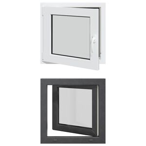 vidaXL Kellari-ikkuna RISOR 50 x 50 cm PVC ja lasi Antrasiitti