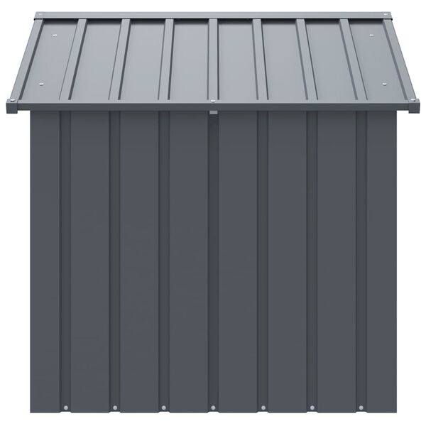 vidaXL Koirankoppi katolla musta 117x103x102 cm galvanoitu ter&auml;s