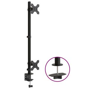 vidaXL Kahden n&auml;yt&ouml;n teline musta ter&auml;s VESA 75/100 mm