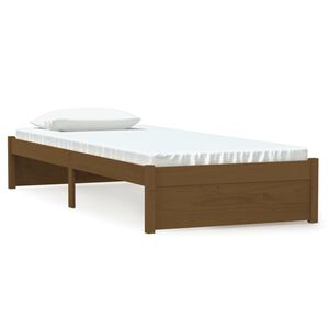 vidaXL S&auml;ngynrunko hunajanruskea t&auml;ysi puu 75x190 cm Small Single