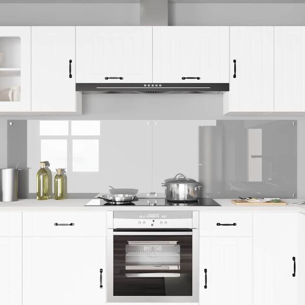 vidaXL Keitti&ouml;n suojapaneeli 2 pcs Vaaleanharmaa 110 x 60 cm