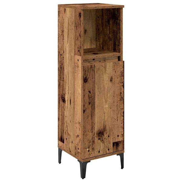 vidaXL Kylpyhuonekalustesetti hyllyll&auml; 3 pcs Vanha puu Tekninen puu