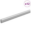 vidaXL Kaapintanko 12 pcs Hopea 764 x 15 x 29 mm Alumiiniseos