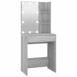 vidaXL Peilip&ouml;yt&auml; LED-valoilla harmaa Sonoma 60x40x140 cm