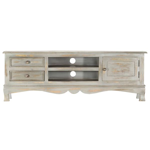 vidaXL TV-taso harmaa 120x30x42 cm täysi mangopuu