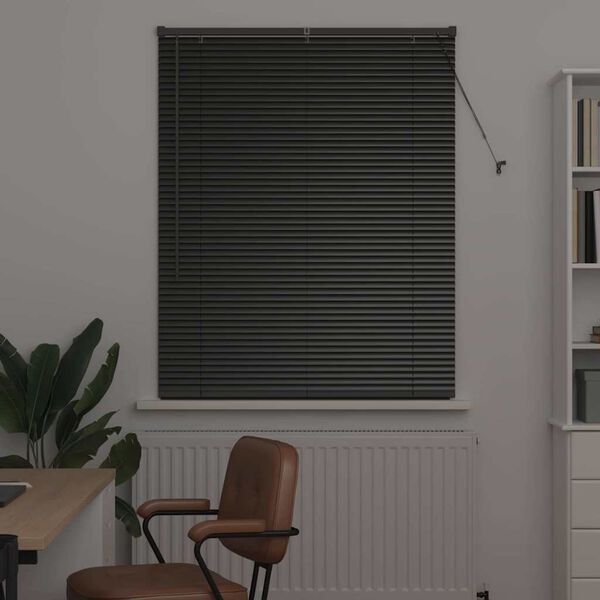 vidaXL Venetsialaiset Verhot verhoilla Musta 130 x 105 cm Alumiini