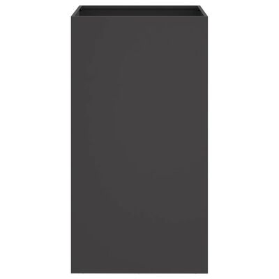 vidaXL Kukkalaatikko musta 42x38x75 cm kylmävalssattu teräs
