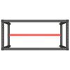 vidaXL Työpenkin runko mattamusta ja -punainen 110x50x79 cm metalli