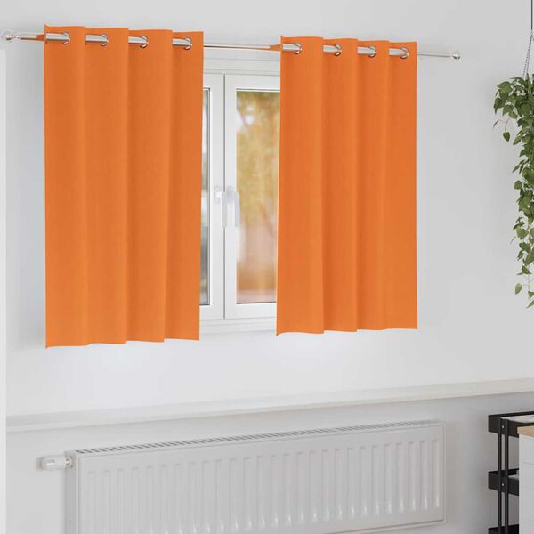 vidaXL Pimentävä verho renkailla 2 pcs Hehkuva oranssi 140 x 140 cm