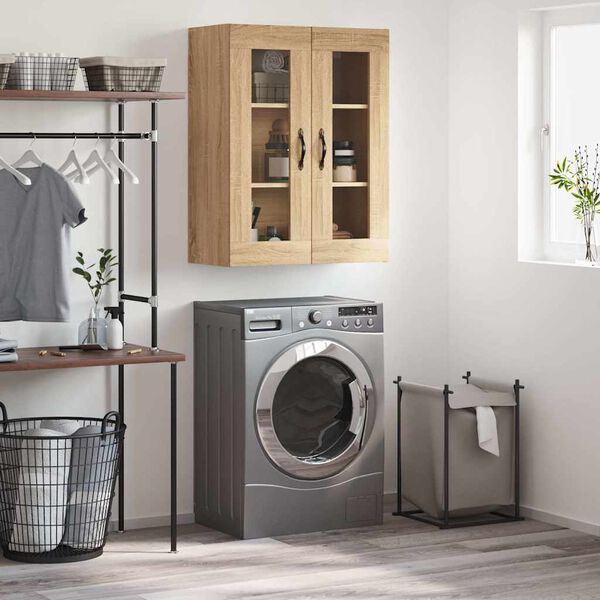 vidaXL Sein&auml;kiinnitett&auml;v&auml; kaappi Sonoma 69,5x34x90 cm tekninen puu