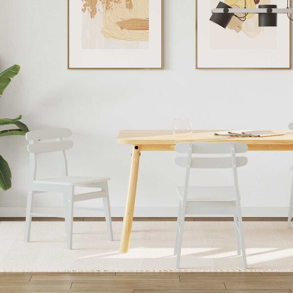 vidaXL Ruokatuoli 2 pcs Valkoinen Kest&auml;v&auml; Kumipuinen