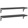 vidaXL Sein&auml;hyllyt 2 kpl 100x30 cm musta ruostumaton ter&auml;s