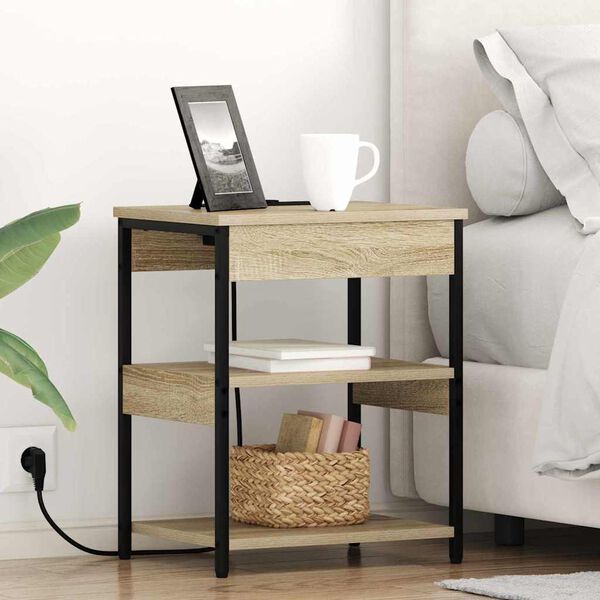 vidaXL Y&ouml;p&ouml;yt&auml;kaappi 2 pcs Sonoman tammi 41 x 31 x 51 cm Tekninen puu