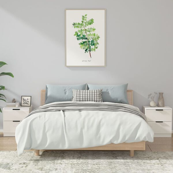 vidaXL Yöpöydät 2 kpl korkeakiilto valkoinen tekninen puu