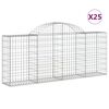 vidaXL Kaarevat kivikorit 25 kpl 200x30x80/100 cm galvanoitu rauta