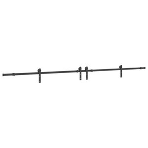 vidaXL Liukuoven asennussarja ter&auml;s 366 cm musta