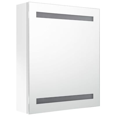 vidaXL LED kylpyhuoneen peilikaappi kiiltävä valkoinen 50x14x60 cm