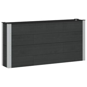 vidaXL Puutarhan Korotettu Kukkalaatikko Musta 150 x 30 x 72 cm