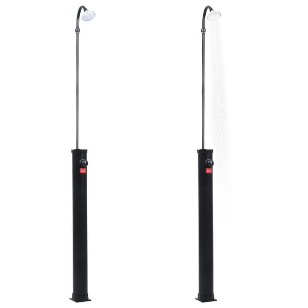 vidaXL Puutarhan aurinkovoimasuihku musta 215 cm 8 l