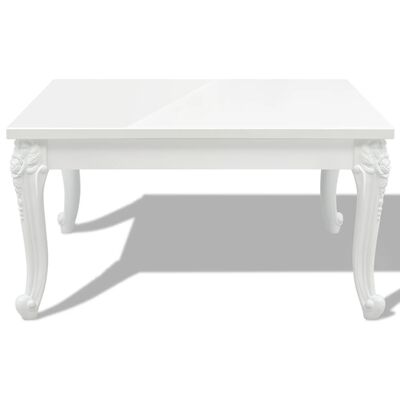 vidaXL Kahvipöytä 80x80x42 cm Korkeakiilto Valkoinen