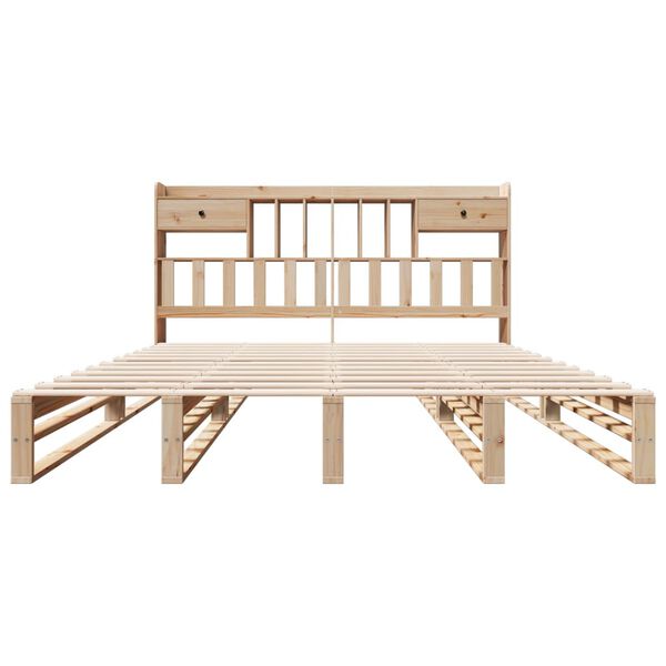 vidaXL S&auml;nky kirjahyllyll&auml; ilman patjaa 180x200 cm t&auml;ysi m&auml;nty