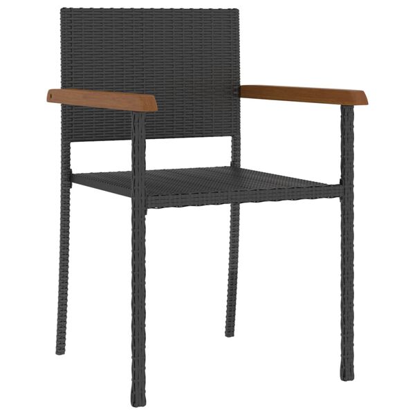 vidaXL 5-osainen Ulkoruokailuryhm&auml; polyrottinki musta