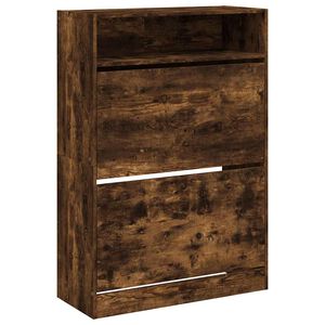 vidaXL Kenk&auml;kaappi 2 k&auml;&auml;nt&ouml;laatikolla savutammi 80x34x116 cm