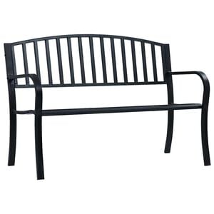 vidaXL Puutarhapenkki 125 cm musta ter&auml;s