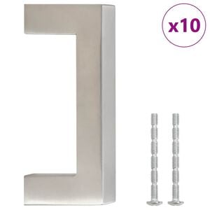 vidaXL Kaapin kahvat 10 kpl hopea 64 mm ruostumaton ter&auml;s