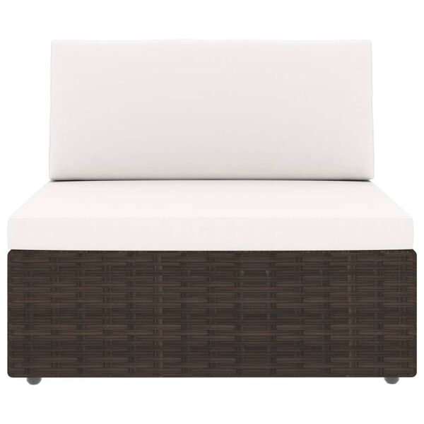 vidaXL 8-osainen Puutarhasohvasarja polyrottinki ruskea