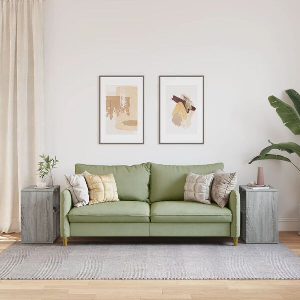 vidaXL Sivupöydät 2 kpl harmaa Sonoma 50x30x50 cm tekninen puu