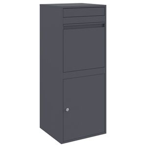 vidaXL Pakettipostilaatikko ovella Antrasiitti 41 x 38 x 103 cm Ter&auml;s