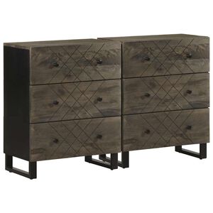 vidaXL Senkit 2 kpl musta 60x33x75 cm massiivipuu mango