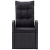 vidaXL 7-osainen Ulkoruokailuryhmä tyynyillä musta