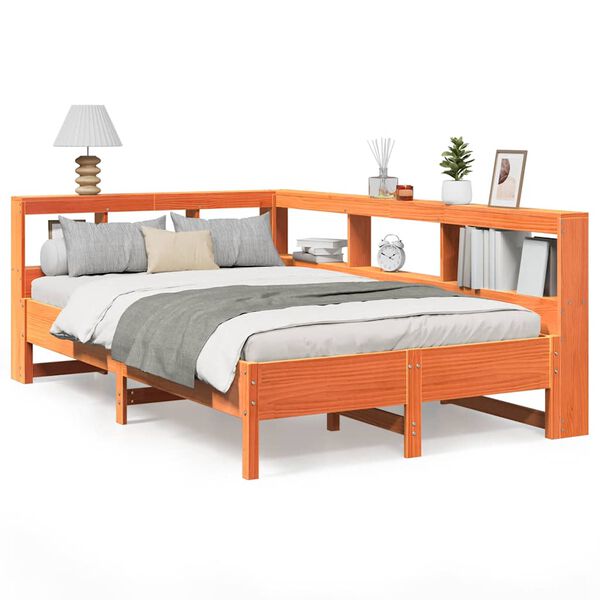 vidaXL S&auml;nky/kirjahylly ei patjaa vahanruskea 120x200 cm t&auml;ysi m&auml;nty