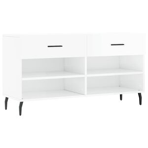 vidaXL Kenk&auml;kaappi korkeakiilto valkoinen 102x35x55 cm tekninen puu