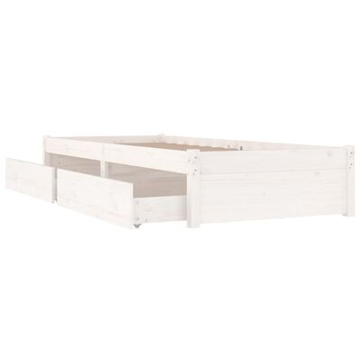 vidaXL Sängynrunko laatikoilla valkoinen 90x200 cm