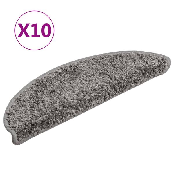 vidaXL Porrasmatot 10 kpl 56x17x3 cm harmaa puolipy&ouml;re&auml;