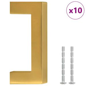 vidaXL Kaapin kahvat 10 kpl kulta 64 mm ruostumaton ter&auml;s