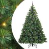 vidaXL Tekojoulukuusi 300 LED-valoilla Vihre&auml; 240 cm PE ja PVC