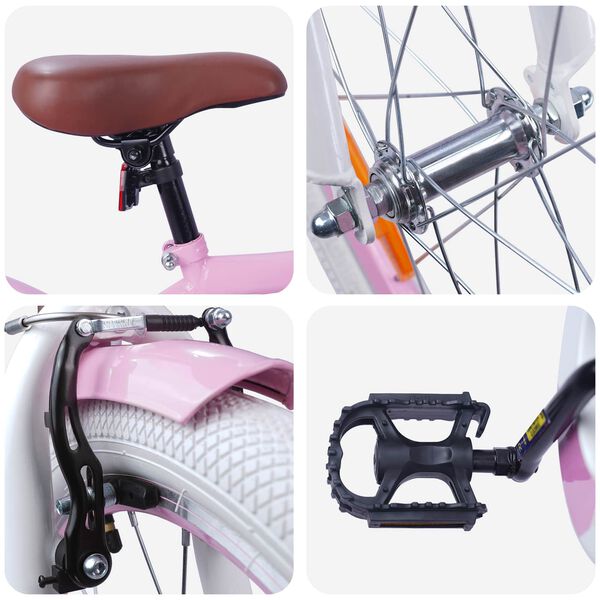 vidaXL Lastenpy&ouml;r&auml; 20 Tuumaa 6-11-vuotiaille Vaaleanpunainen